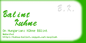 balint kuhne business card