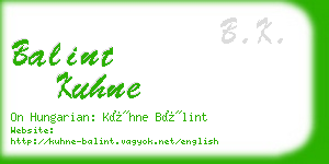 balint kuhne business card